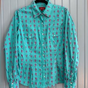 Panhandle Pearl Snap Long Sleeve CottonLong Sleeve Top Size Small